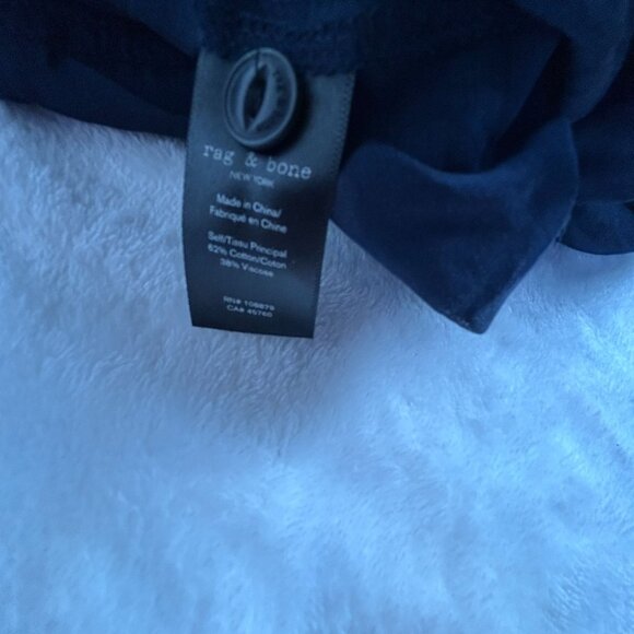 Rag & Bone Womens Navy Sheer Boyfriend Shirt XXS Button-Up Long Sleeve New $225 - Picture 4 of 8